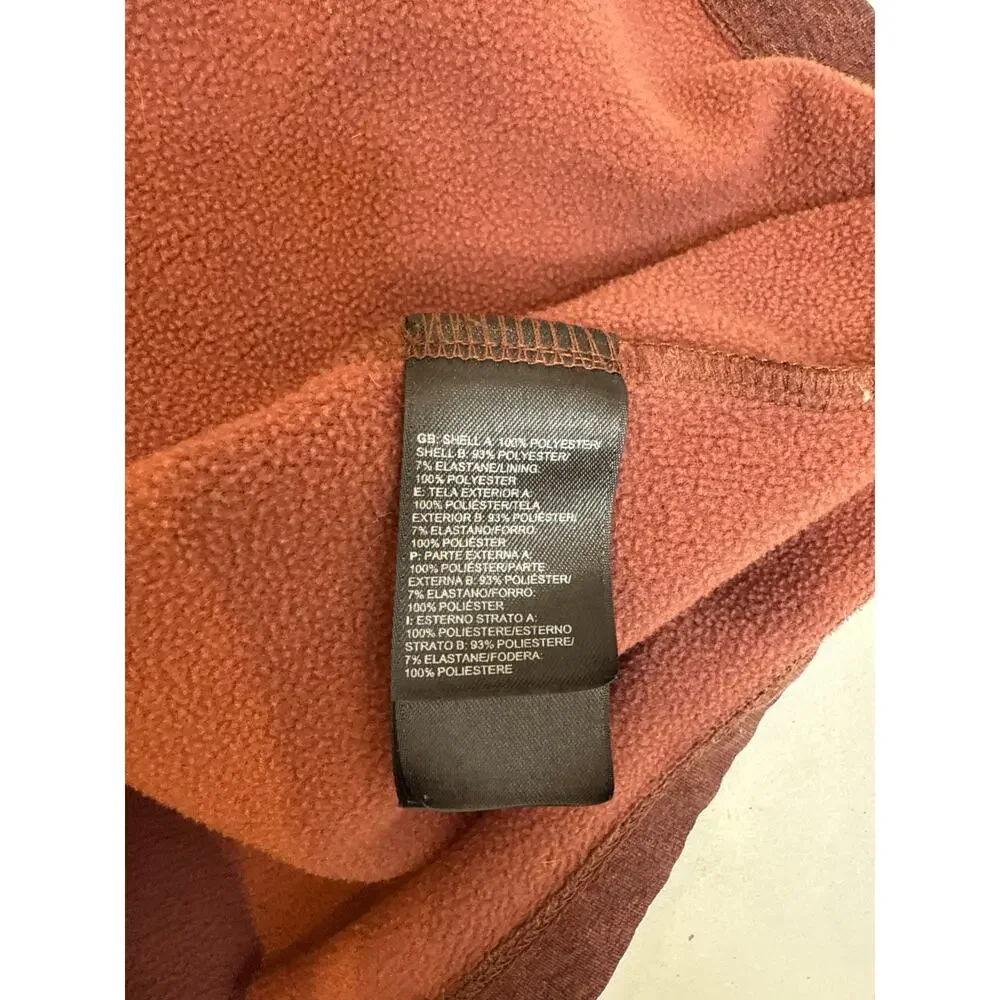 The North Face Men’s 3/4 Zip Maroon Pullover Fleece Lined Jacket EUC Sz Lg Poly